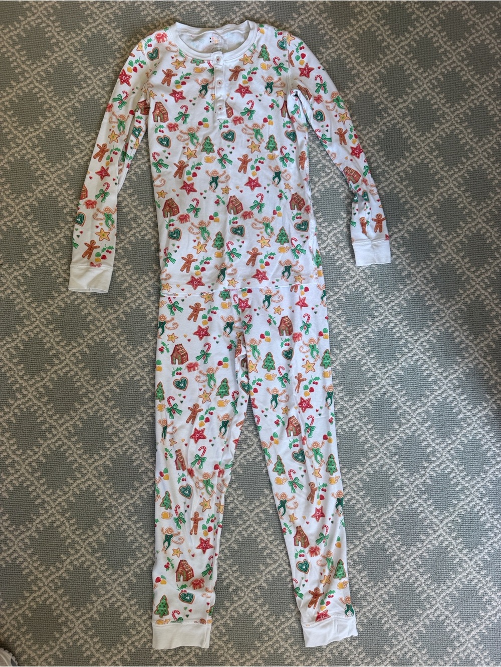 Roller Rabbit Kids Gingerbread Party Pajama Set Christmas Holiday 12